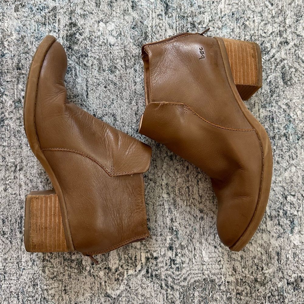 boc Tan Leather Ankle Booties